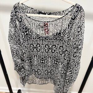 Monochrome Grace Sheer Top